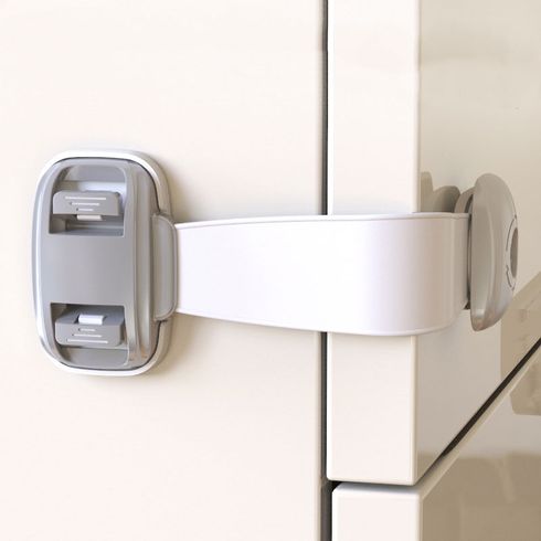 Baby Locks Self Adhesive No Drilling Child Safety Strap Locks for Fridge Drawer Toilet Seats Furniture Cabinets Green big image 4