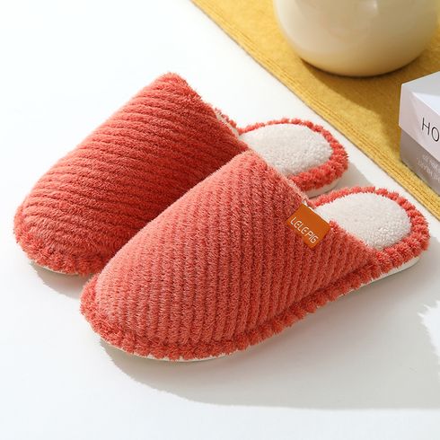 Letter Labels Fleece Lined Slippers House Indoor Cozy Comfy Slipper Red big image 1