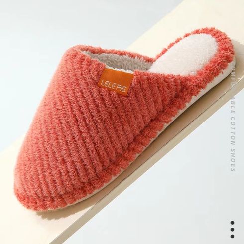 Letter Labels Fleece Lined Slippers House Indoor Cozy Comfy Slipper Red big image 5