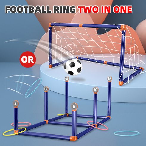 2-in-1 Soccer Goal Toss Ring Toy Competitive Game Soccer Ball Throwing Ring Toys for Outdoor Indoor