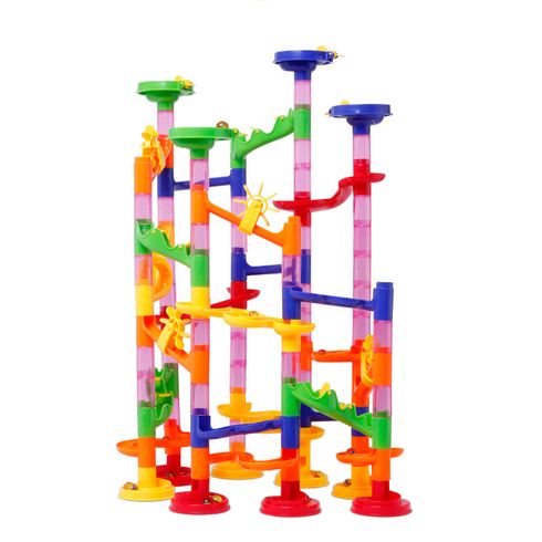 105Pcs Marble Run Toy Educational Construction Maze Block Toy Set Marble Maze Track Game (Some accessories are random in color) Color-A big image 4