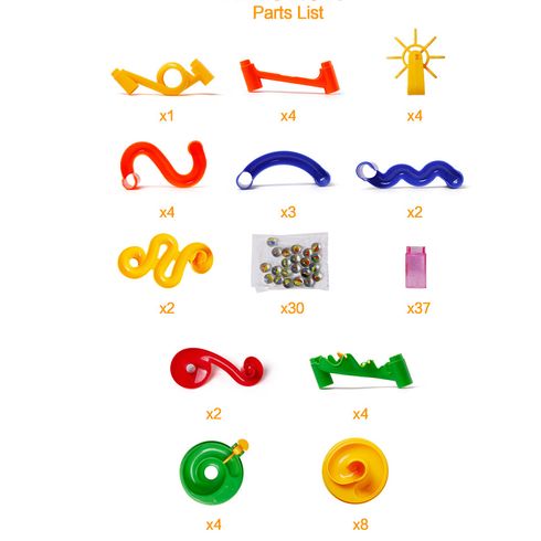 105Pcs Marble Run Toy Educational Construction Maze Block Toy Set Marble Maze Track Game (Some accessories are random in color) Color-A big image 5