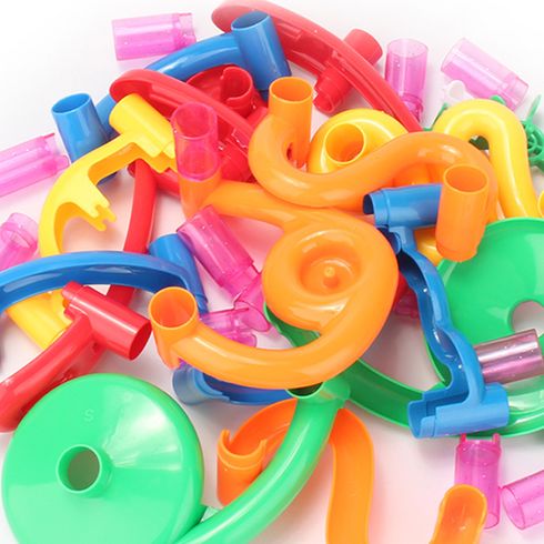 105Pcs Marble Run Toy Educational Construction Maze Block Toy Set Marble Maze Track Game (Some accessories are random in color) Color-A big image 6