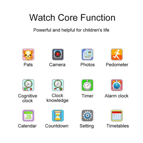 Kids Game Smart Watch HD Color Screen Camera Calendar Alarm Clock Timetables Pedometer Multifunctional Pet Watch Color-A big image 7