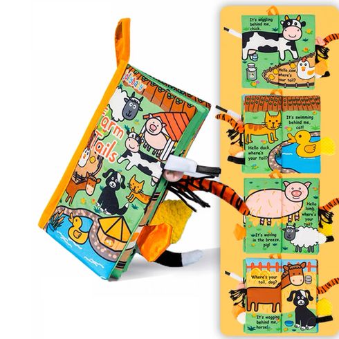Cloth Baby Book Intelligence Development Educational Toy Soft Cloth Learning Cognize Books For 0 Months+ 5 pages Color-A big image 1