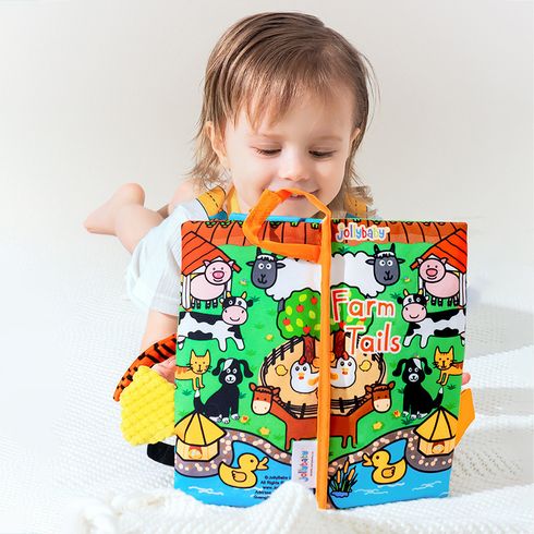 Cloth Baby Book Intelligence Development Educational Toy Soft Cloth Learning Cognize Books For 0 Months+   5 pages Color-A big image 3
