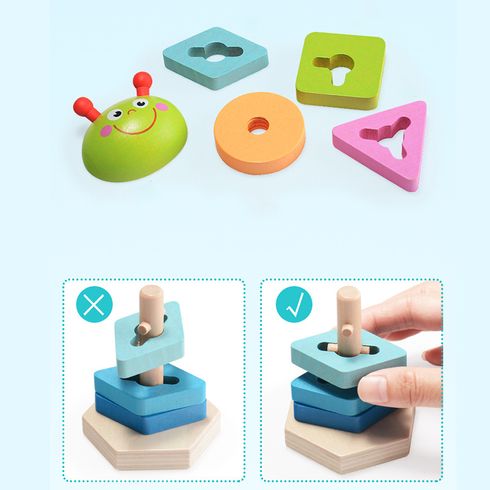 HOT SALE Baby Toys Colorful Wooden Blocks Toddler Kids Early Educational Toys Color-A big image 5