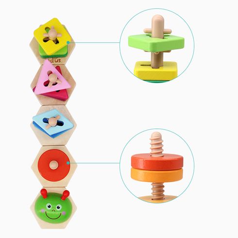 HOT SALE Baby Toys Colorful Wooden Blocks Toddler Kids Early Educational Toys Color-A big image 7