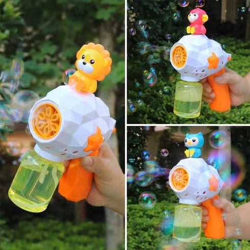 Cute Animal Electric Six-hole Automatic Bubble Machine for Toddler/Kid Color-A big image 4