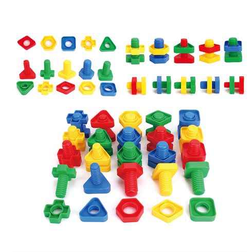 50pcs Toddler Plastic Building Blocks Puzzle Toy Color-A big image 2