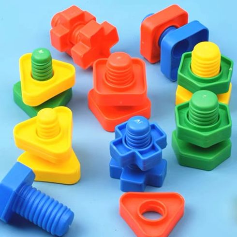 50pcs Toddler Plastic Building Blocks Puzzle Toy Color-A big image 3