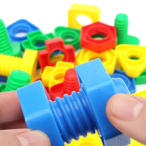 50pcs Toddler Plastic Building Blocks Puzzle Toy Color-A big image 5
