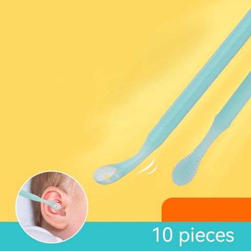 10 حزمة آمنة وسهلة مزيل شمع الأذن مزدوجة الرأس أداة الأذن لحديثي الولادة الرضع والأطفال الصغار