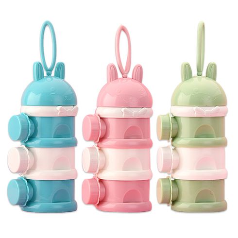 Dispensador de fórmula de leite em pó portátil para bebê, dispensador de fórmula empilhável de 3 camadas, recipiente de armazenamento de lanches