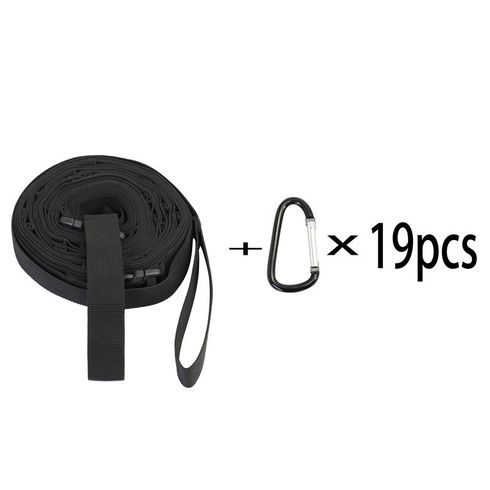 Campsite Storage Strap Hammock Straps with 19 Loops Hooks Camping Gear Camping Accessories for Hanging Outdoor Hammock Tent Clothesline Black big image 4