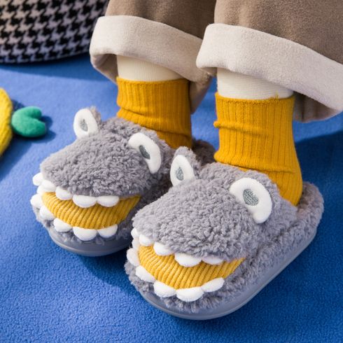 Toddler / Kid Shark Cartoon Warm Fluffy Fleece Slippers