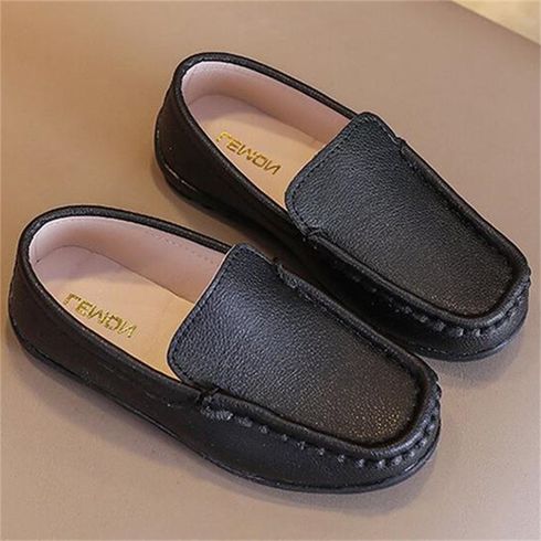 Toddler Stitch Detail Black Penny Loafers