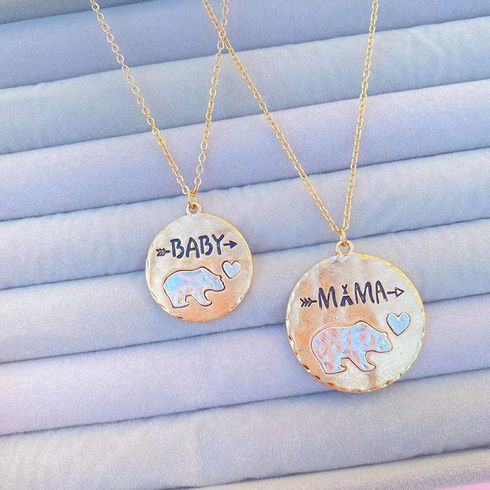 2-pack Polar Bear Graphic Pendant Necklace for Mom and Me