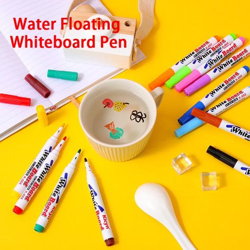 قلم رسم مائي مكون من 12 لونًا ، أقلام رسم خربش سحرية ، قلم مسح ضوئي ملون ، قلم سبورة عائم للمياه