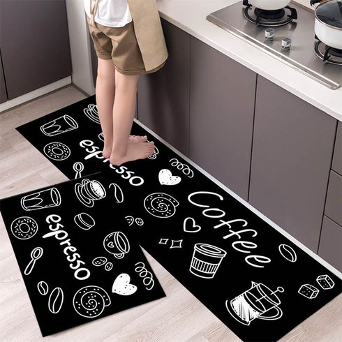 2-pack Cartoon Carpet Bedroom Room Rectangular Cushion Carpet Cute Mat Bathroom Absorbent Mat