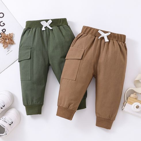 Baby Boy/Girl Bow Front Solid Casual Tapered Pants