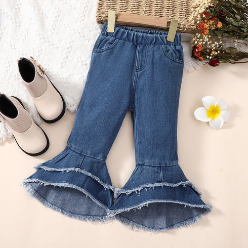Toddler Girl Trendy Denim Elasticized Flared Jeans