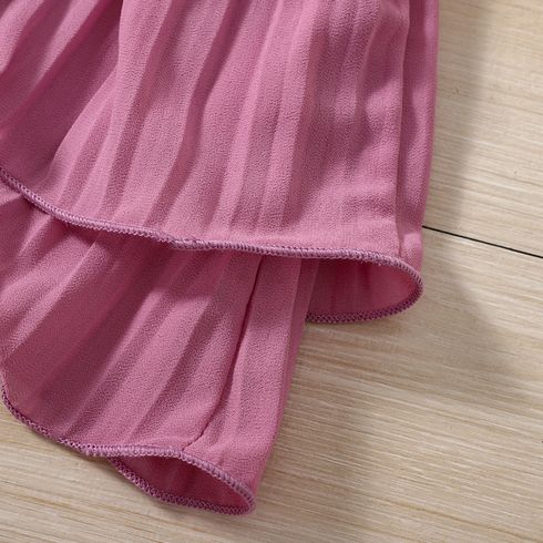 2pcs Toddler Girl Elegant Pleated Camisole and Shorts Set Roseo big image 4
