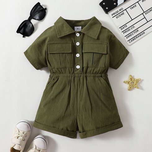 Toddler Boy/Girl Trendy 100% Cotton Lapel Collar Rompers