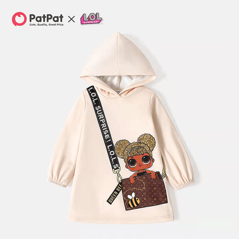 L.O.L. SURPRISE! Toddler Girl Bag Print Long-sleeve Hooded Sweatshirt Dress