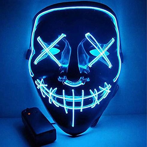 1pc Halloween LED Mask Glow Costume Scary Mask for Party Supplies Favor