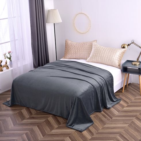 Cobertor felpudo de cor sólida cinza escuro sofá cama aconchegante cobertor de pelúcia macio para todas as estações