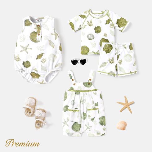 <Shell Seeker> Baby Boy/Girl Cotton Tank Romper / Overalls Shorts / Two-piece Swimsuit