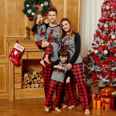 Noël Look Familial Manche longue Tenues de famille assorties Pyjamas (Flame Resistant)