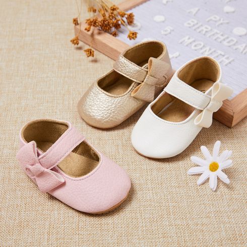 Baby / Toddler Solid Bowknot Velcro Closure Prewalker Shoes