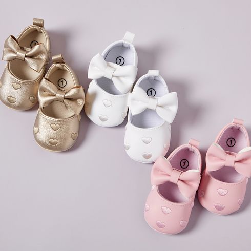 Baby / Toddler Solid Love Bowknot Prewalker Shoes