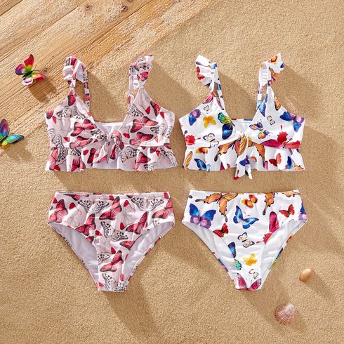 Pretty Kid Girl Animal Colorful Butterfly Swimsuit