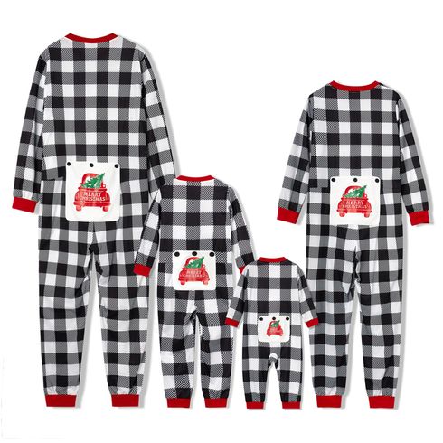 Family Matching Plaid Christmas Onesies Pajamas(Flame resistant)