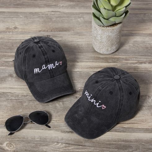 Family Matching Letter Print Baseball Caps