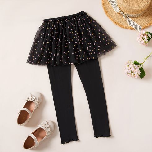Beautiful Kid Girl Polka dots Glitter Mesh Decor Dancing Leggings