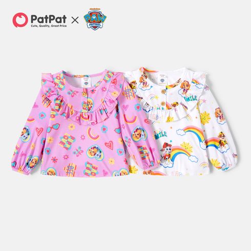 PAW Patrol Toddler Girl Rainbow and Heart Allover Tee
