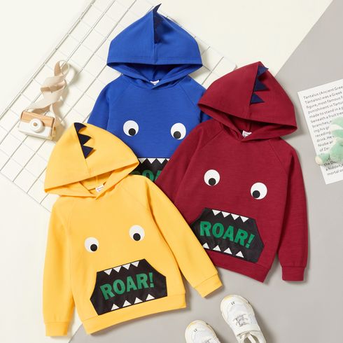 Toddler Boy Spike Design Letter Face Graphic Print Hoodie