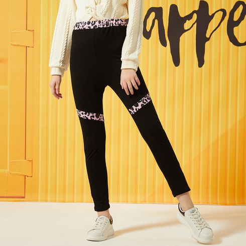 Trendy Kid Girl Leopard Print Elasticized Leggings