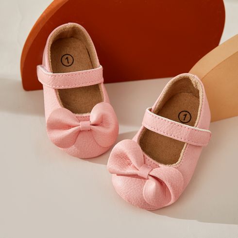 Baby / Toddler Girls Bowknot Velcro Closure Soft Sole Prewalker Shoes