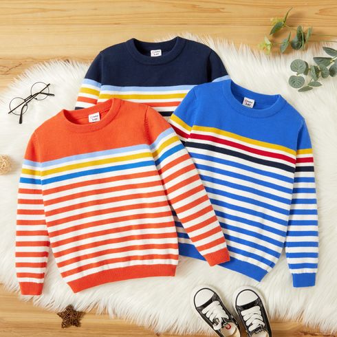 Toddler Girl/Boy Casual Stripe Knit Sweater