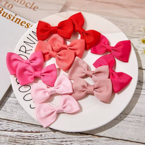 12-pack Bow Knot Decor Hair Clip per ragazze (multicolore disponibile) Rosa Chiaro big image 2