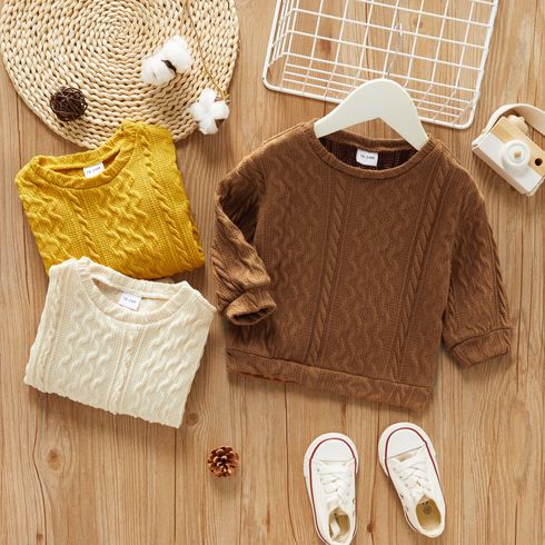 Toddler Boy Casual Solid Cable Knit Sweater