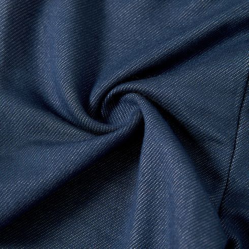 leggings in denim elasticizzato casual per bambina 100% cotone Blu Reale big image 8