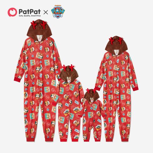 PAW Patrol 3D Antler Allover Hooded Christmas Family Matching Onesies Pajamas