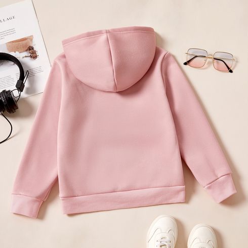 Kid Boy/Kid Girl Fleece Lined Solid Pocket Design Hoodie Sweatshirt Pink big image 7
