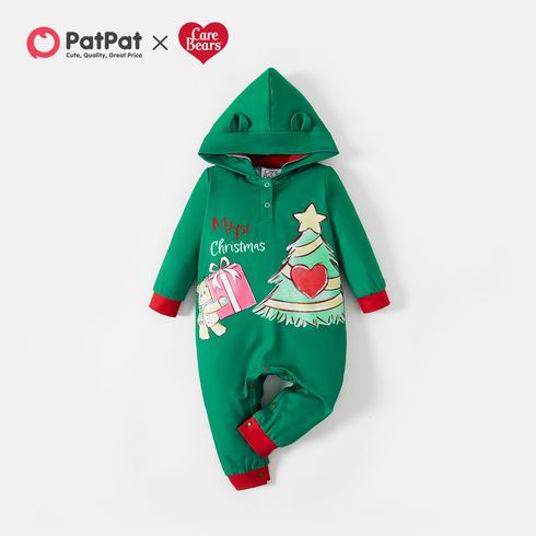 Care Bears Baby Boy/Girl 1st Christmas Tree and Gift Hooded Jumpsuit